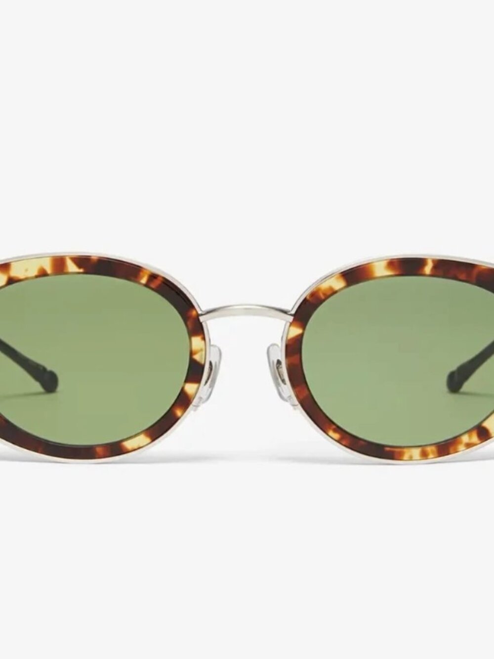 Matsuda M3120 Cat Eye Sunglass | Tokyo Tortoise/Brushed Silver | Sage Green Lens